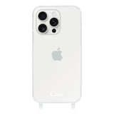 iPhone16ProMax ストラップクリアケース ロゴ ホワイト