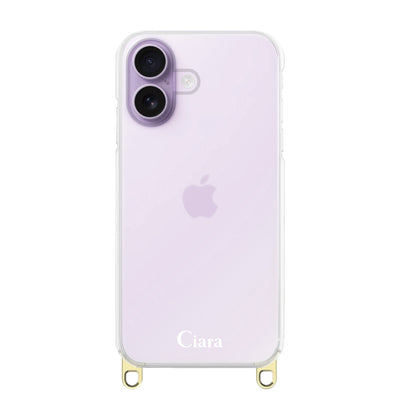 iPhoneケース  2WAYストラップクリアケース ロゴ