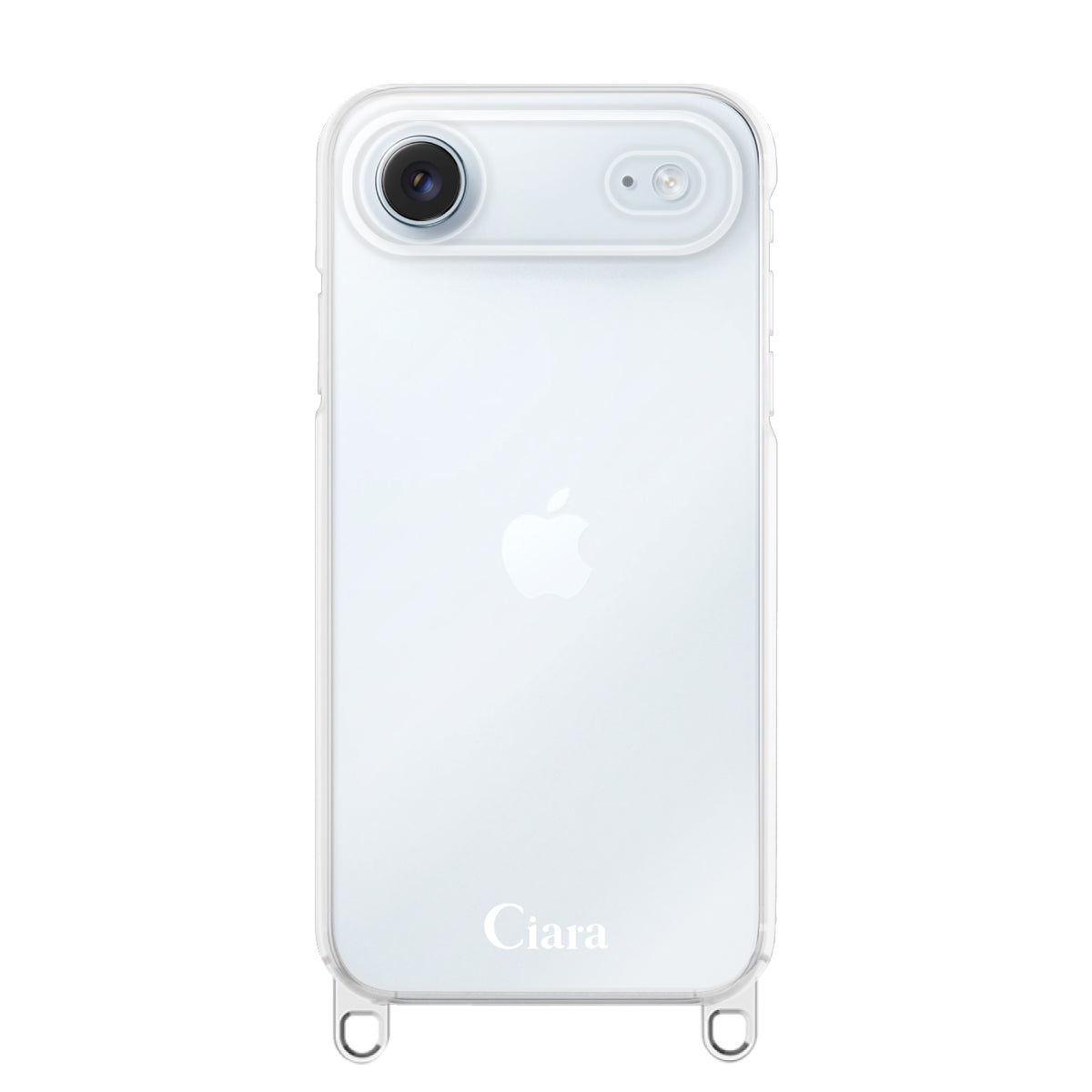 iPhoneAir ストラップクリアケース ロゴ シルバー