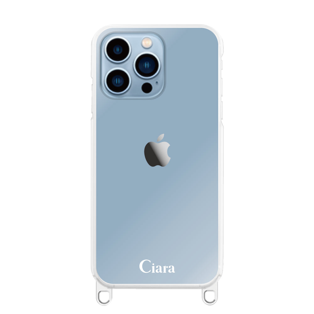 iPhone13ProMax ストラップクリアケース ロゴ クリア