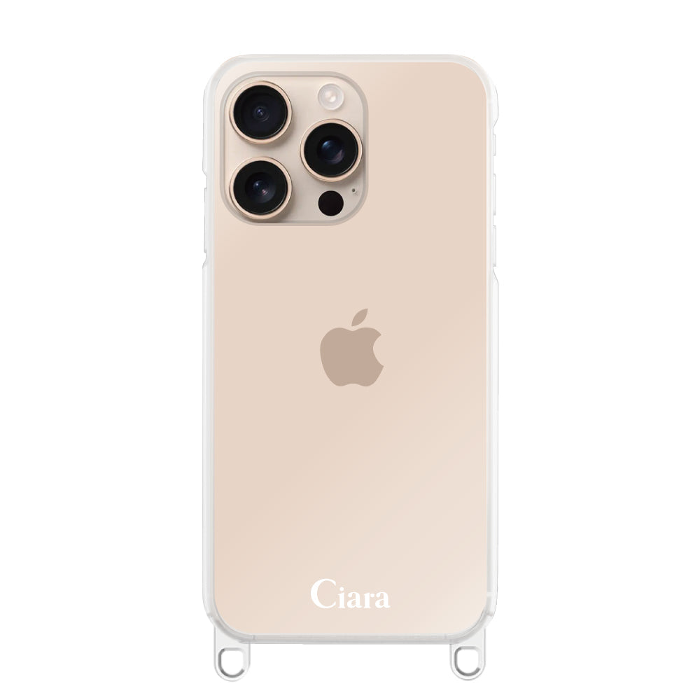 iPhone16Pro ストラップクリアケース ロゴ クリア