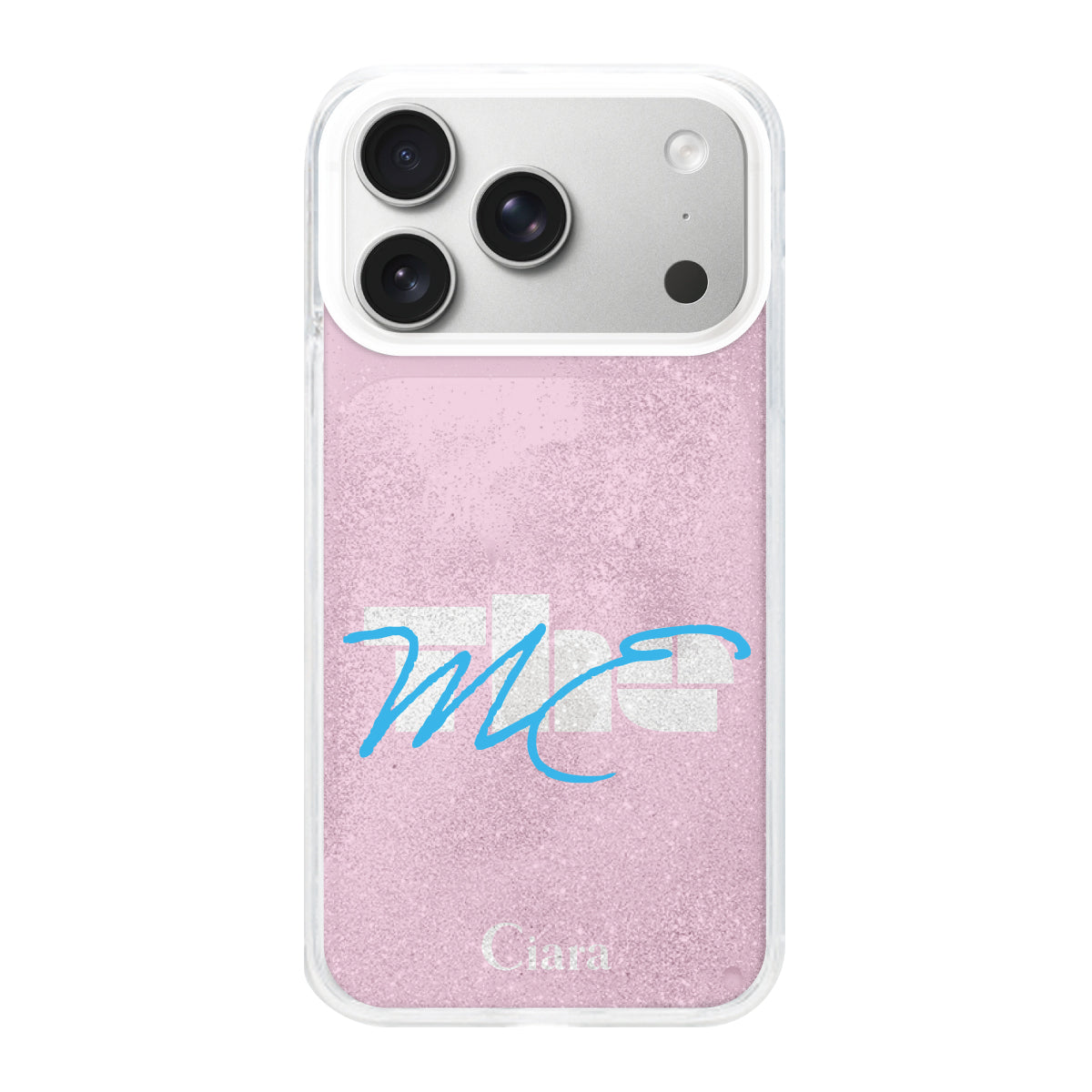 iPhone17Pro グリッター オイルクリアケース テーマ ピンク