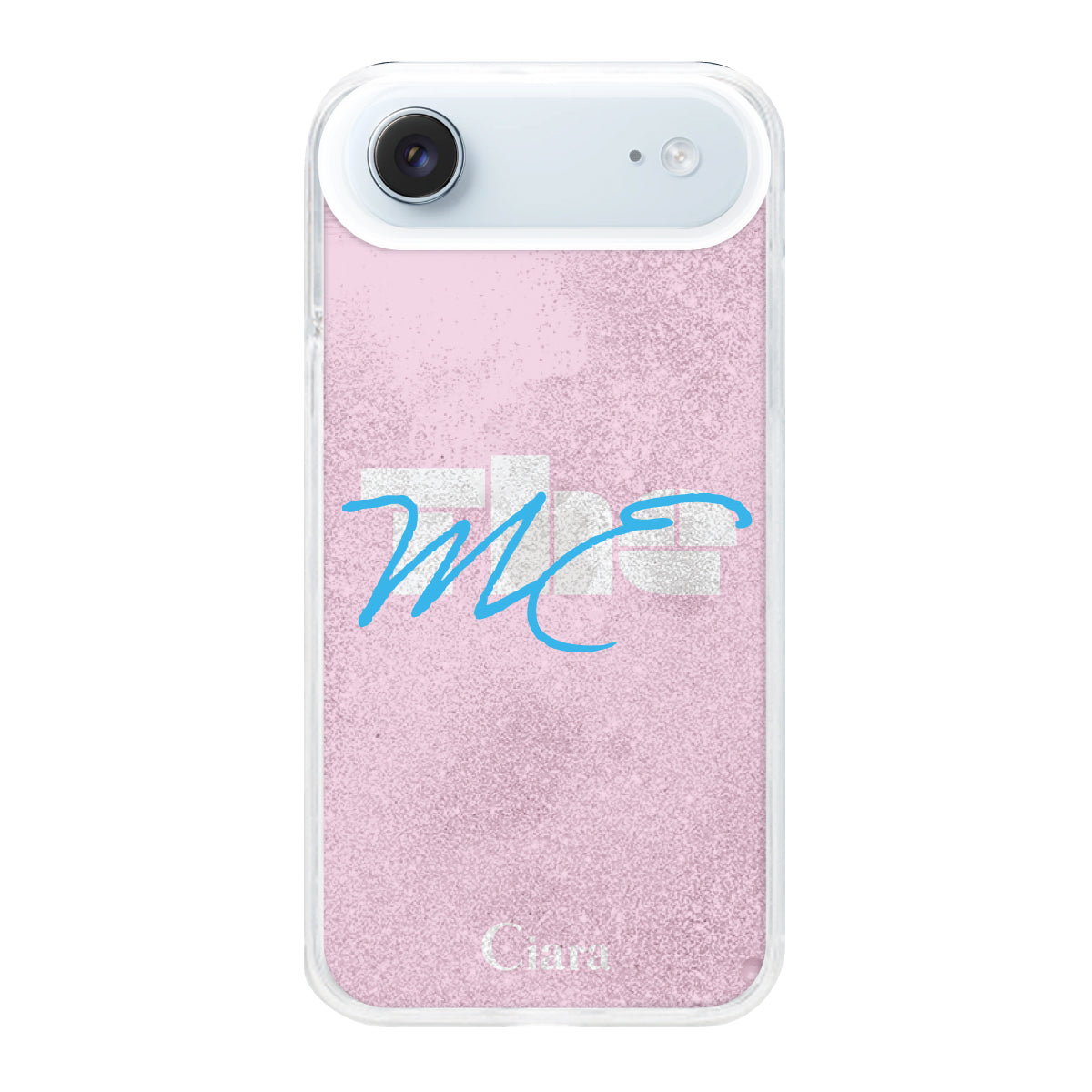 iPhoneAir グリッター オイルクリアケース テーマ ピンク