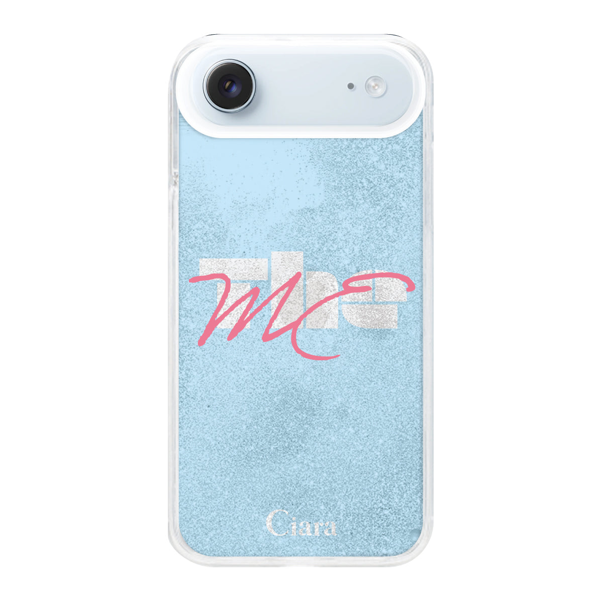 iPhoneAir グリッター オイルクリアケース テーマ ブルー