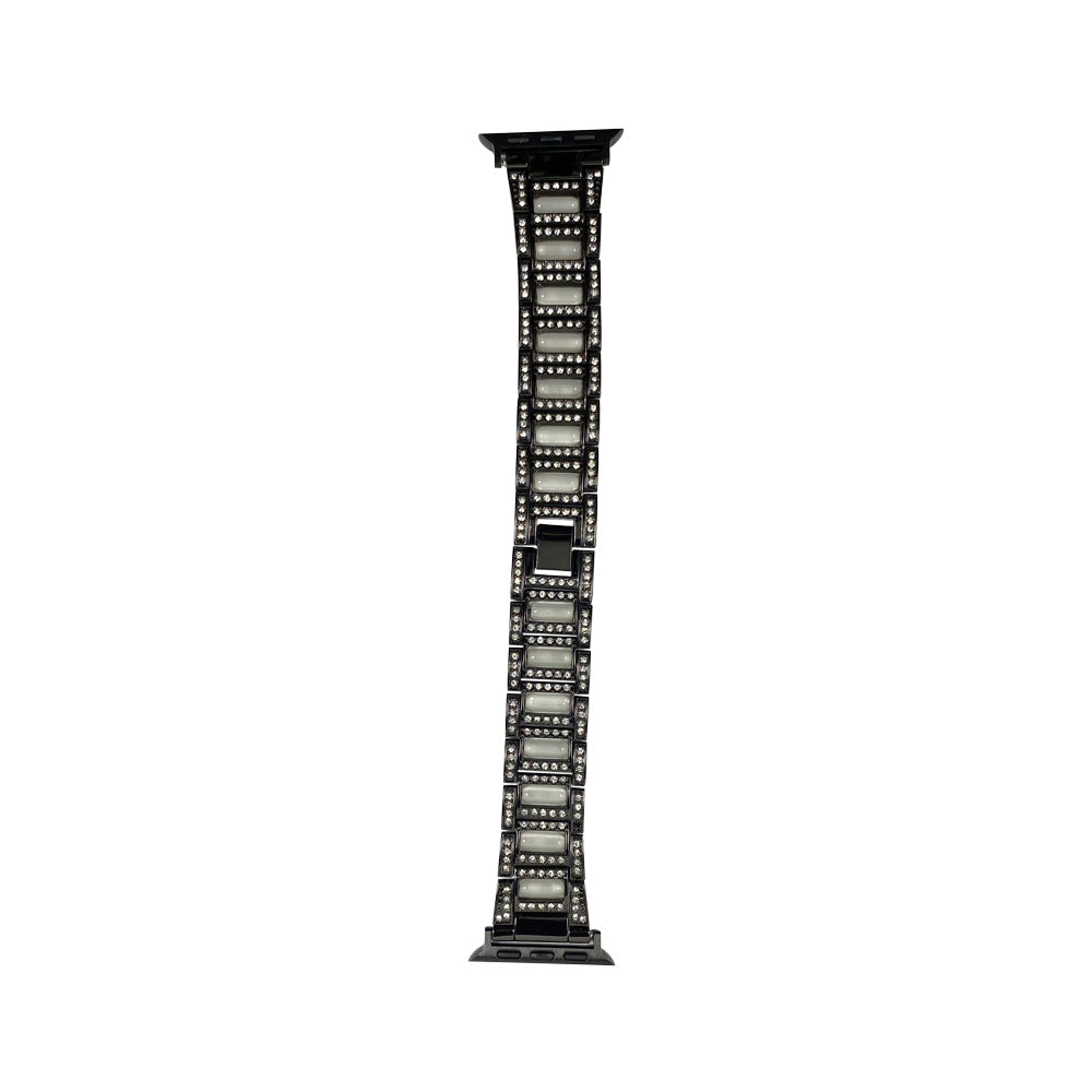 42mm/44mm/45mm/49mm メタルビジューレジンアップルウォッチバンド ブラック