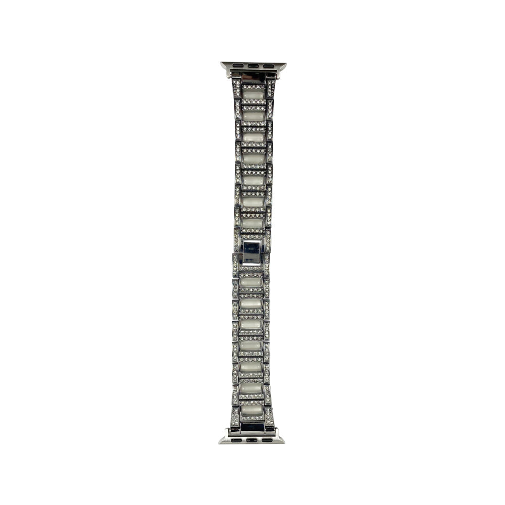 42mm/44mm/45mm/49mm メタルビジューレジンアップルウォッチバンド シルバー