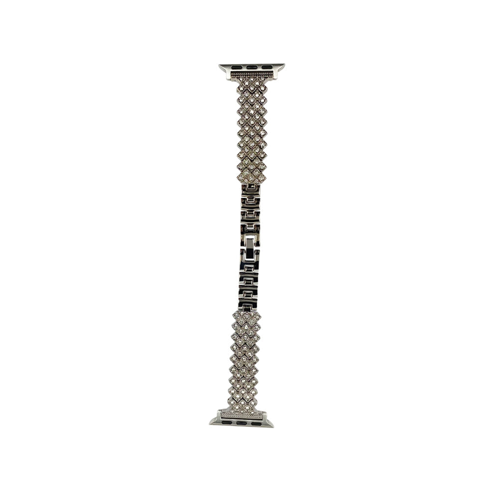 42mm メタルギザギザビジューアップルウォッチバンド シルバー