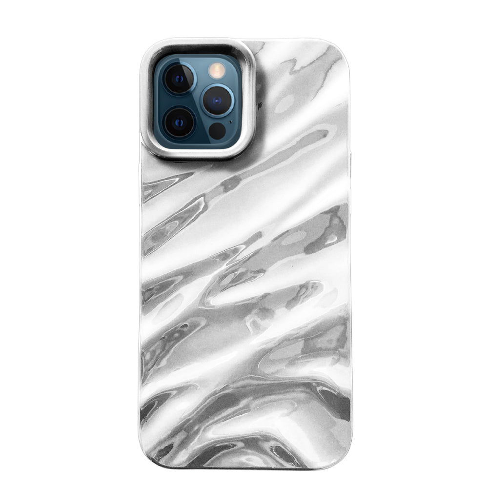 iPhone12ProMax ウェーブフォーム TPUケース プティ シルバー