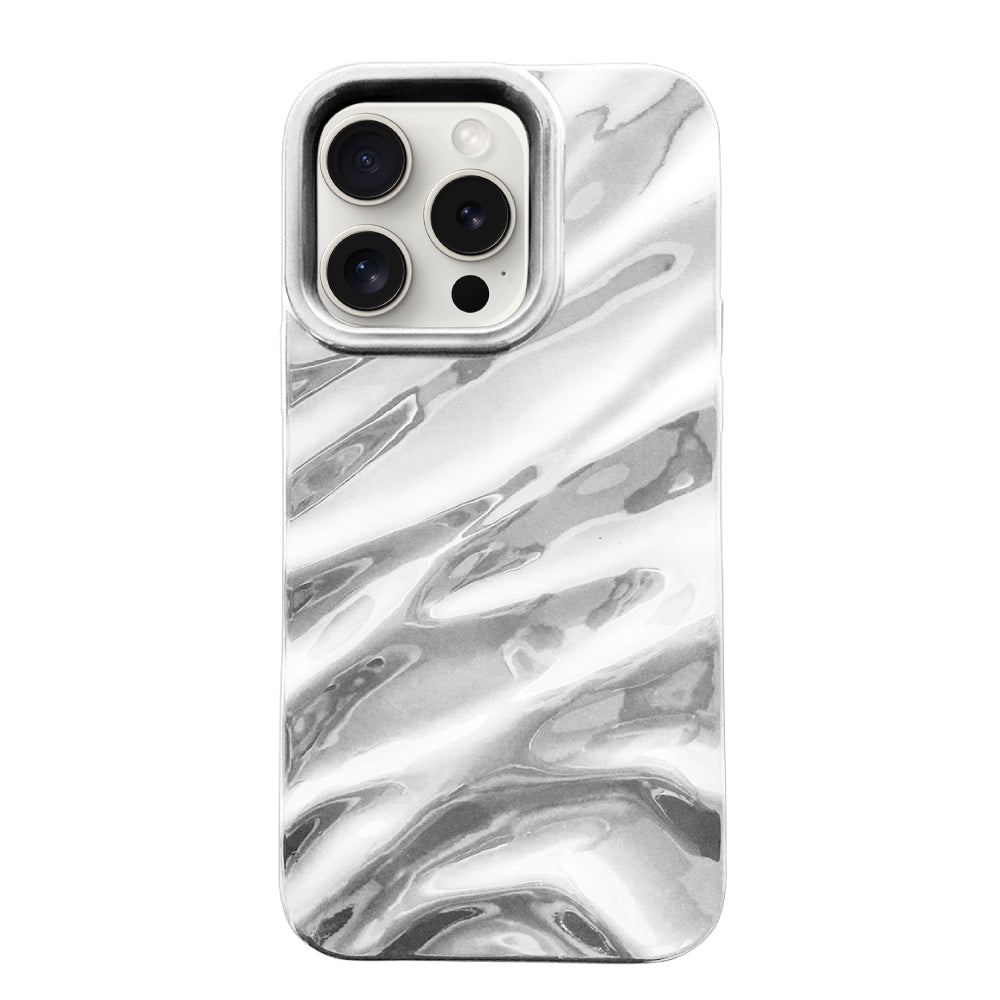 iPhone15ProMax ウェーブフォーム TPUケース プティ シルバー