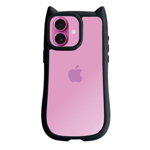 iPhoneケース ネコミミ 耐衝撃グリップ クリアケース プティ