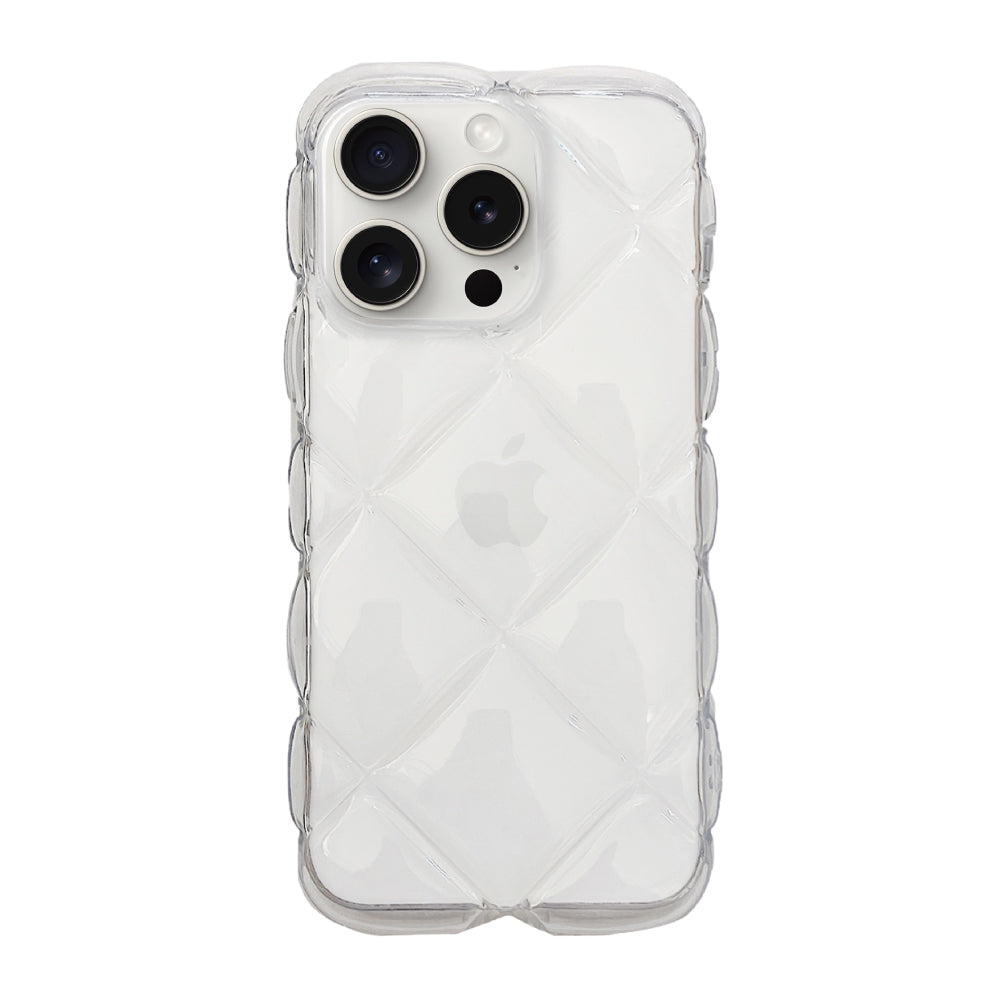 iPhone15ProMax キルティングクリア TPUクリアケース プティ クリア