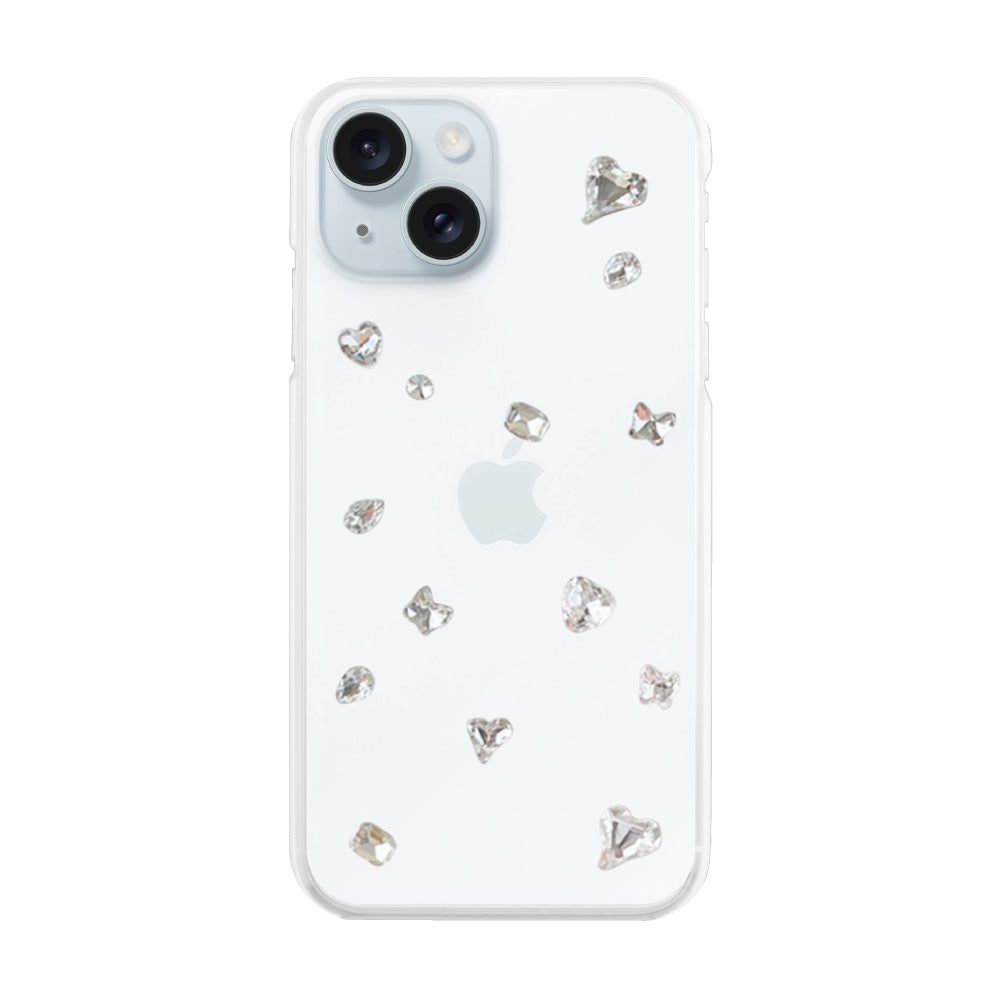 iPhone15Plus ビジューTPUクリア プティ ホワイト