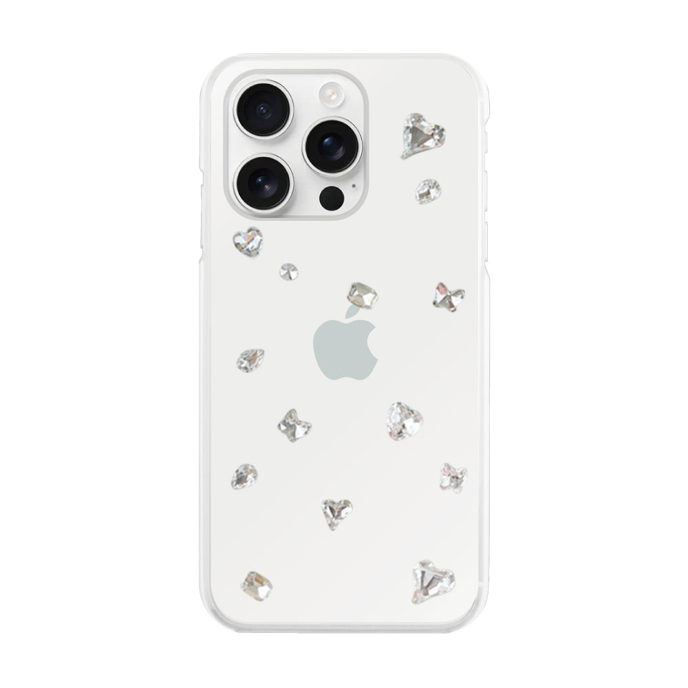 iPhone16ProMax ビジューTPUクリア プティ ホワイト