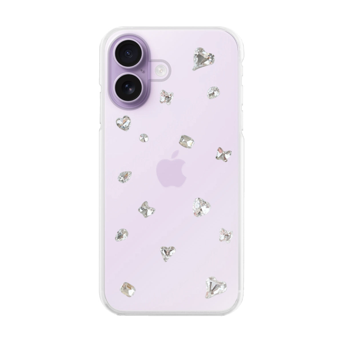 iPhone17 ビジューTPUクリア プティ ホワイト