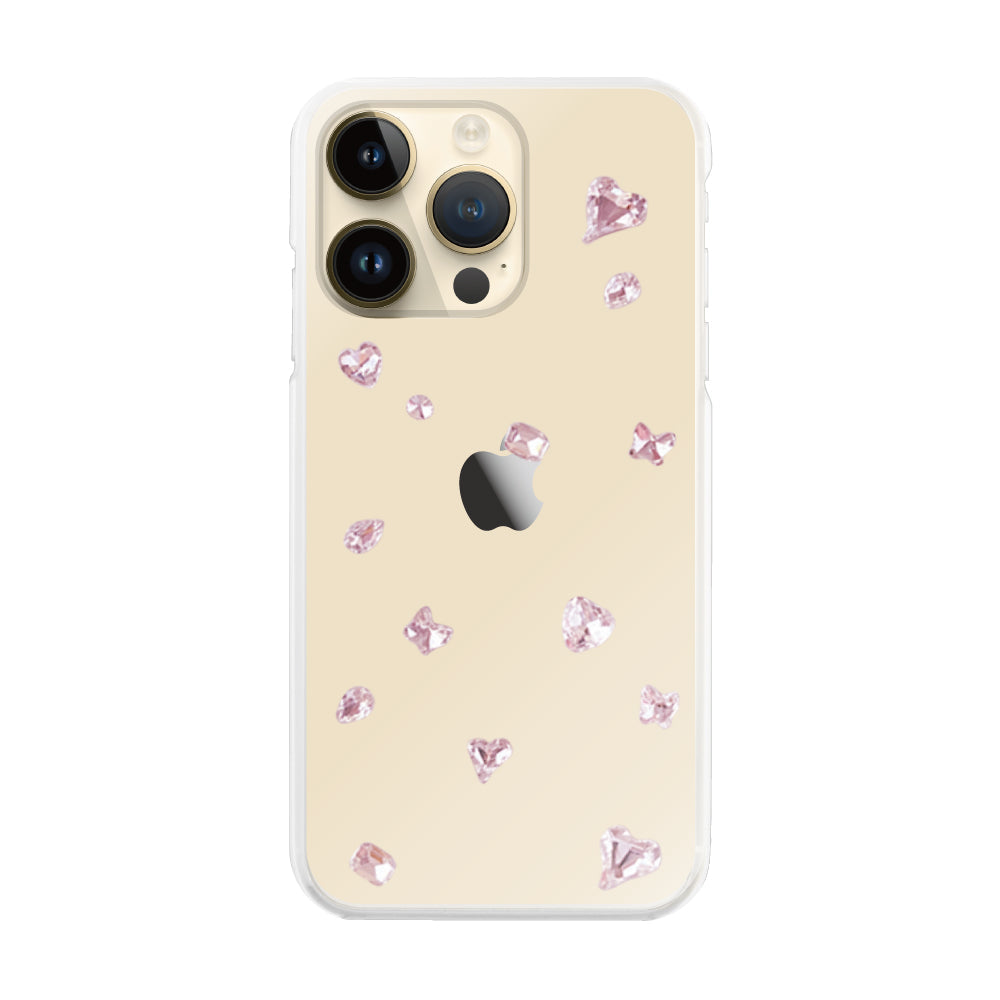 iPhone14Pro ビジューTPUクリア プティ ピンク