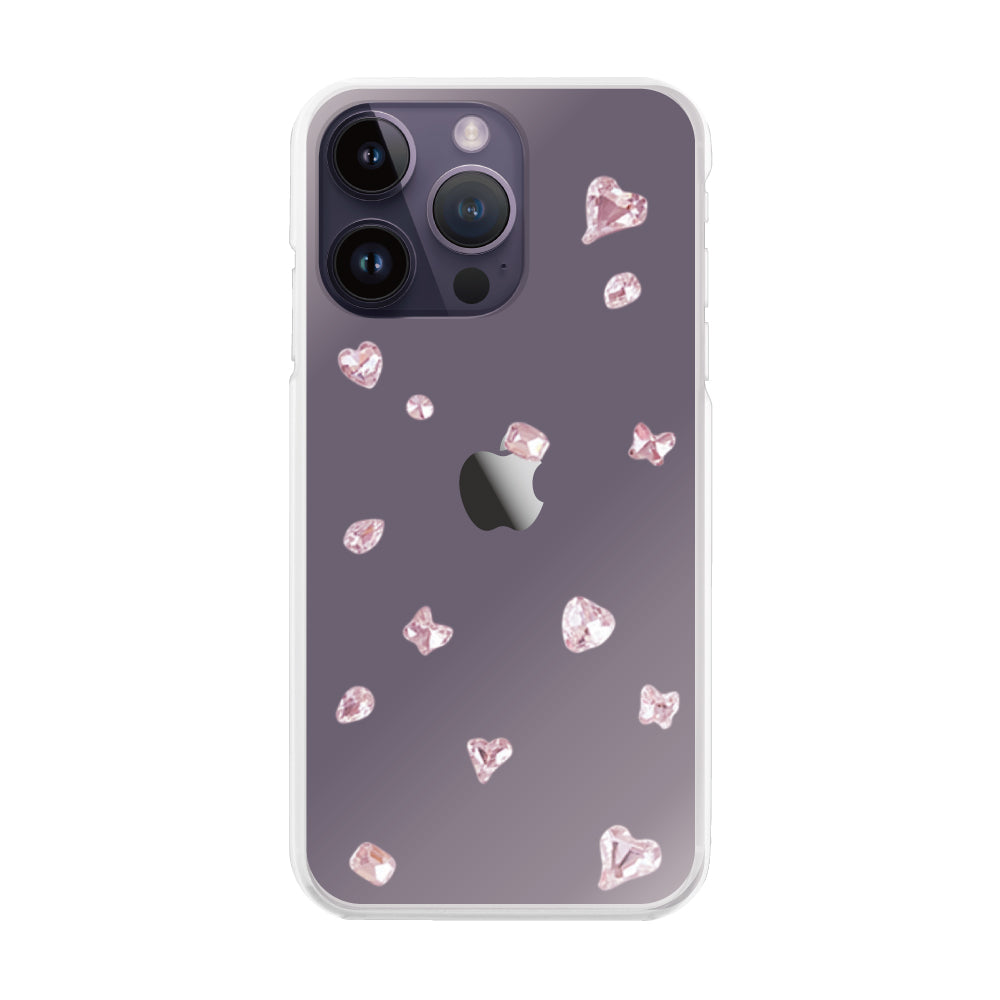 iPhone14ProMax ビジューTPUクリア プティ ピンク