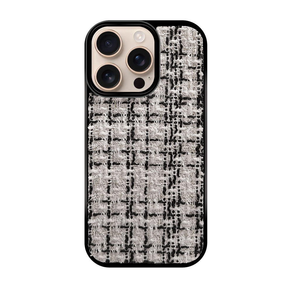 iPhone16Pro ツイード TPU プティ ホワイト