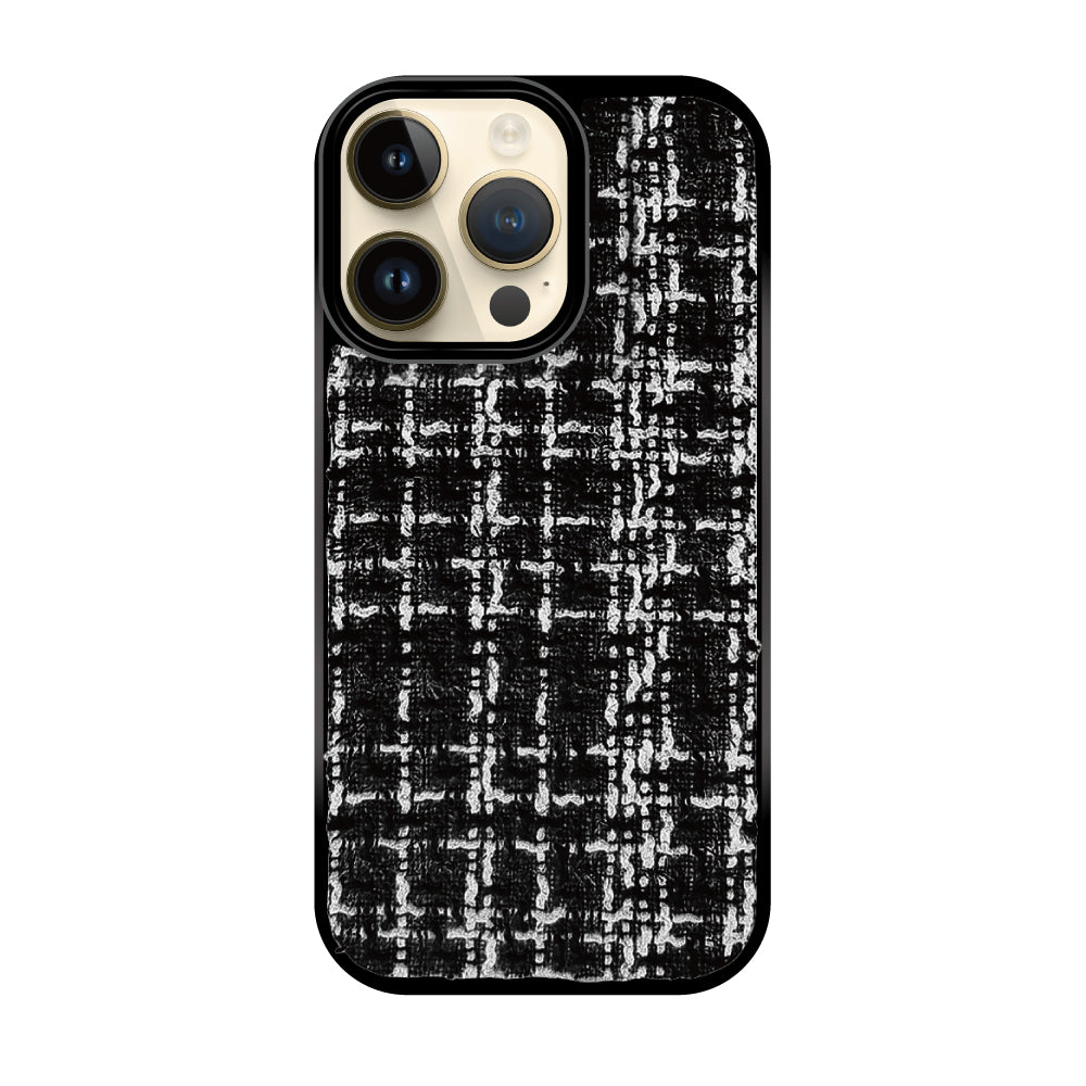 iPhone14Pro ツイード TPU プティ ブラック