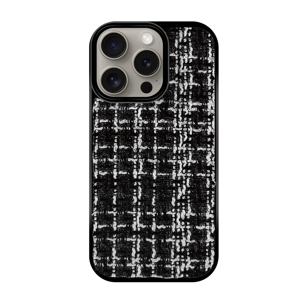 iPhone15Pro ツイード TPU プティ ブラック