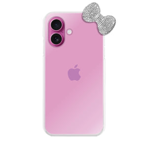 iPhoneケース ラインストーンリボン TPUクリア プティ