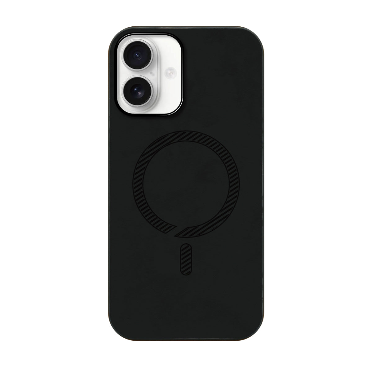iPhone16ケース PUレザーハイブリッド レザーmagsafeケース プティ ブラック
