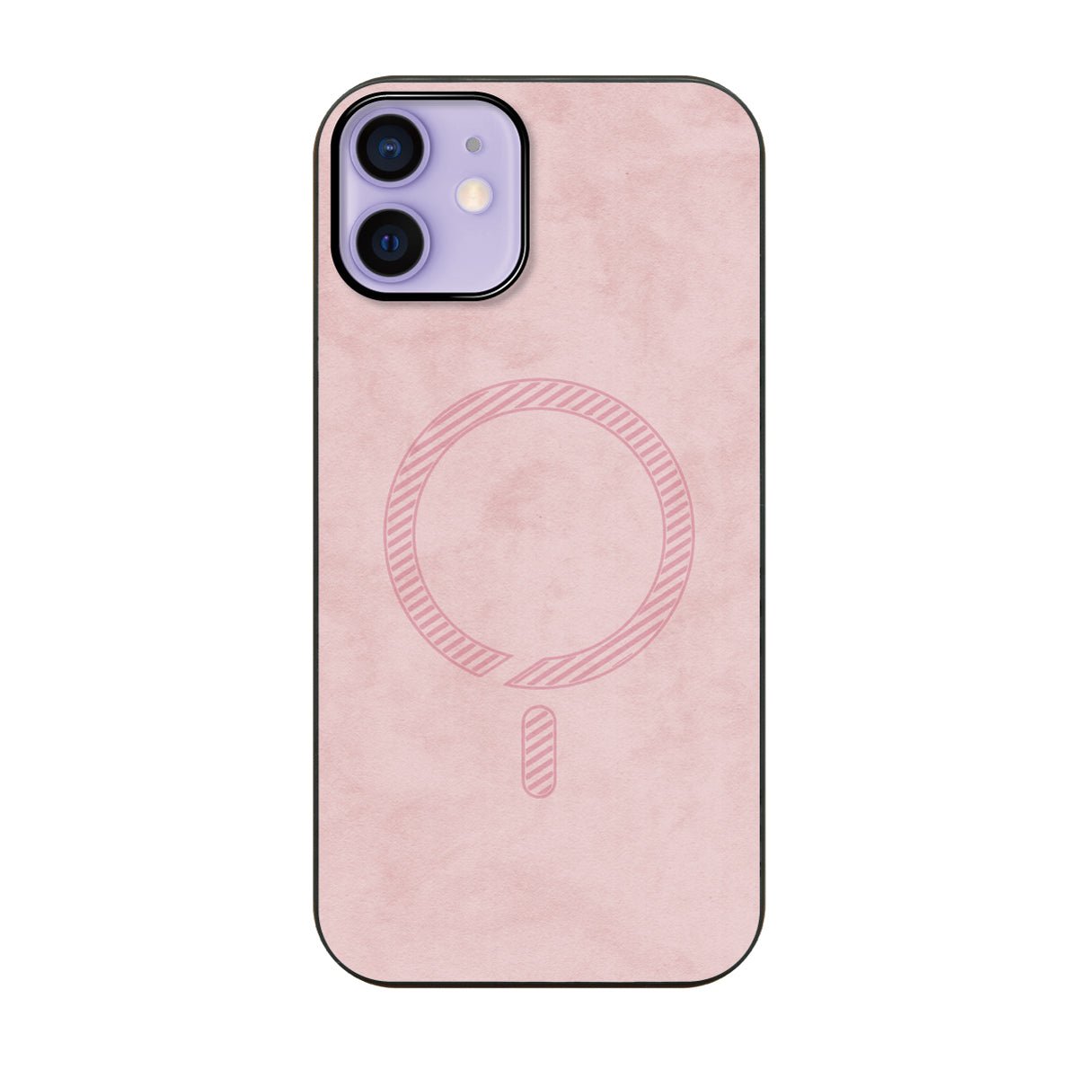 iPhone12/12Proケース PUレザーハイブリッド レザーmagsafeケース プティ ピンク