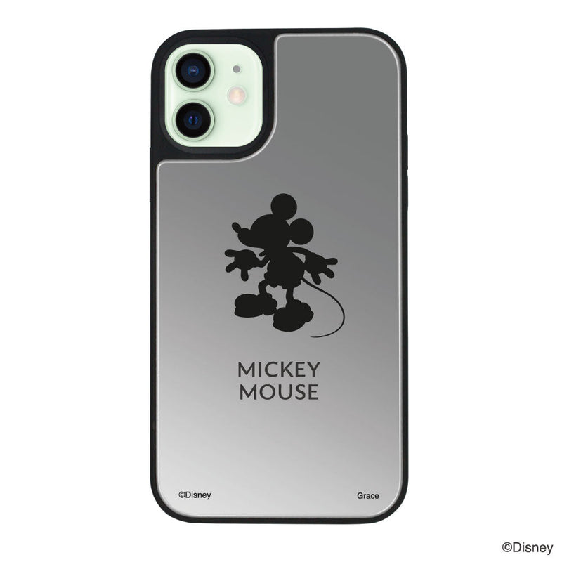 iPhoneケース ミラーバンパー ミラー付きケース ＜ミッキーマウス（シルエット）＞