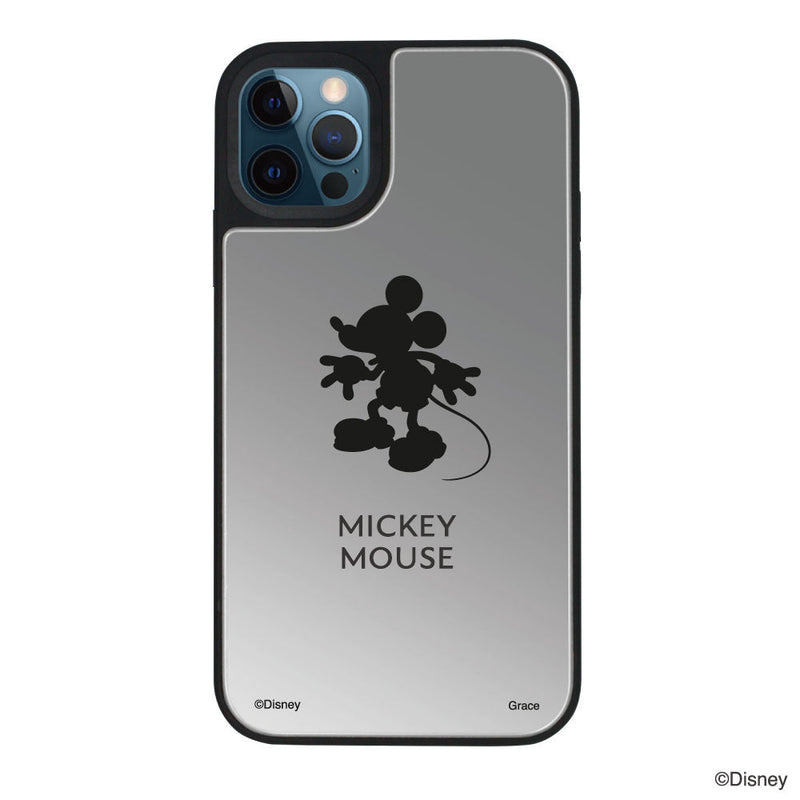 iPhoneケース ミラーバンパー ミラー付きケース ＜ミッキーマウス（シルエット）＞