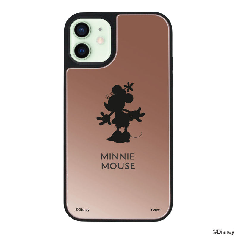 iPhoneケース ミラーバンパー ミラー付きケース ＜ミニーマウス（シルエット）＞