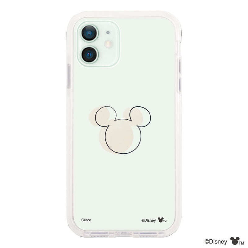 iPhoneケース クッションバンパー 耐衝撃クリアケース ＜ミッキーマウス（ライン）＞