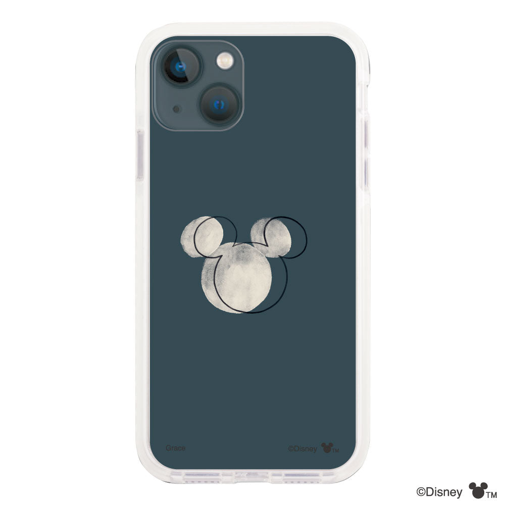 iPhone13mini クッションバンパー 耐衝撃クリアケース ラインミッキーマウス クリア