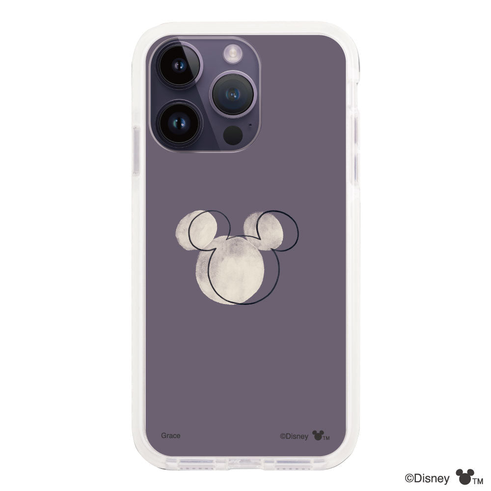 iPhone14ProMax クッションバンパー 耐衝撃クリアケース ラインミッキーマウス クリア
