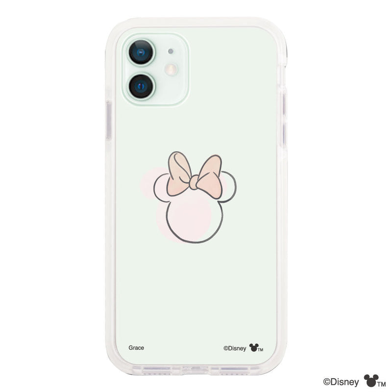iPhoneケース クッションバンパー 耐衝撃クリアケース ＜ミニーマウス（ライン）＞