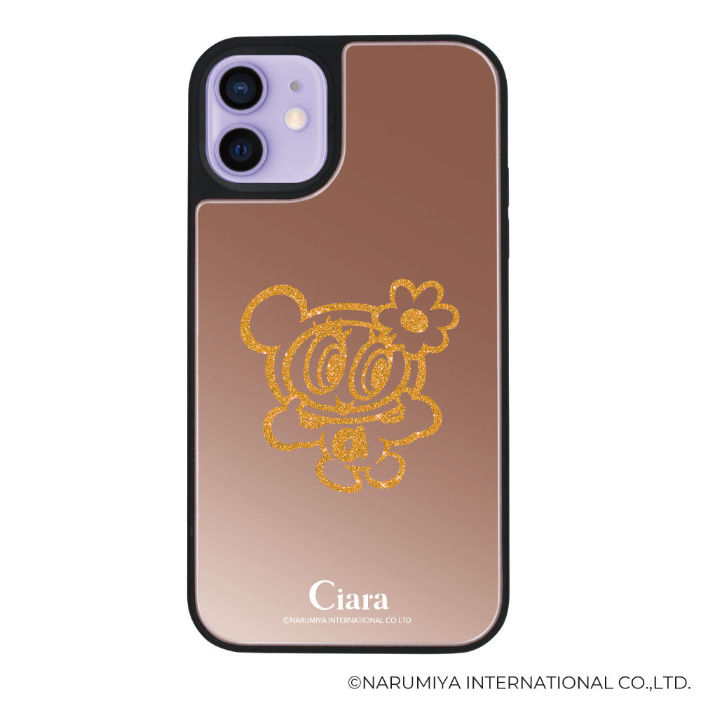 iPhone12/12Pro ミラーバンパー ミラー付きケース エンジェルブルー グリッター ローズゴールド