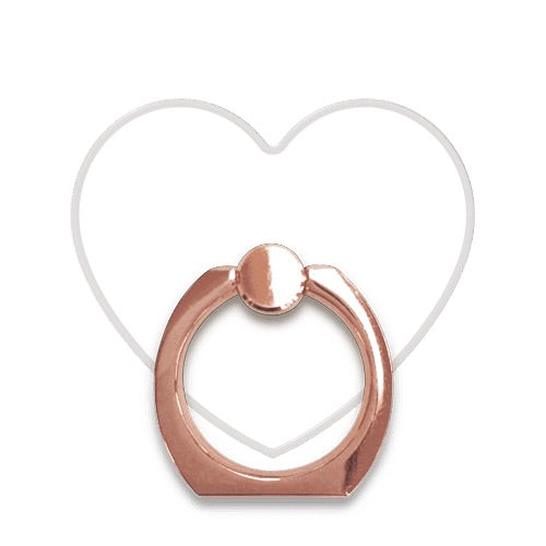 スマホリング  ハート ホワイト RoseGold