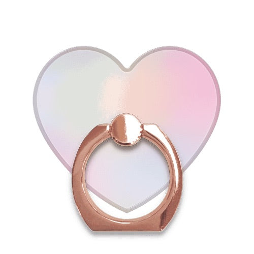 スマホリング  ハート レインボーパステル RoseGold
