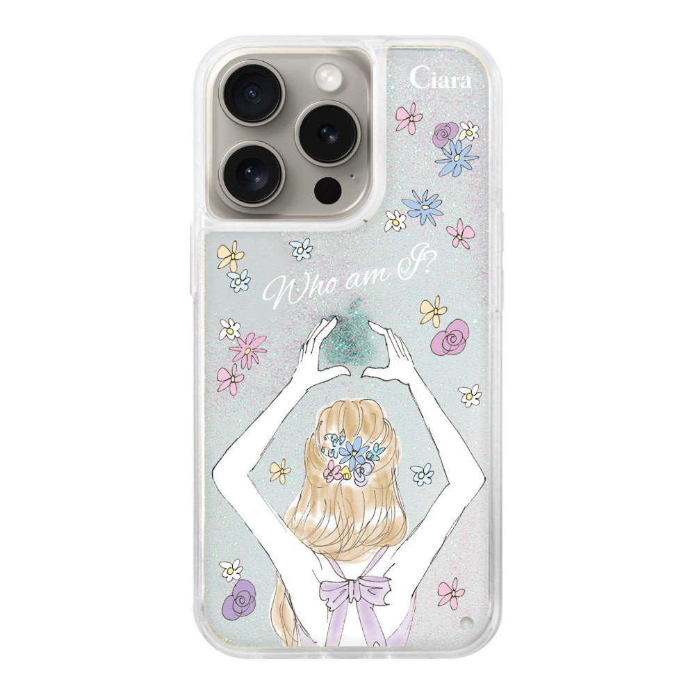 iPhone15Pro グリッター オイルクリアケース バックショット パープル