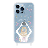 iPhone13ProMaxケース ストラップクリアケース バックショット ピンク