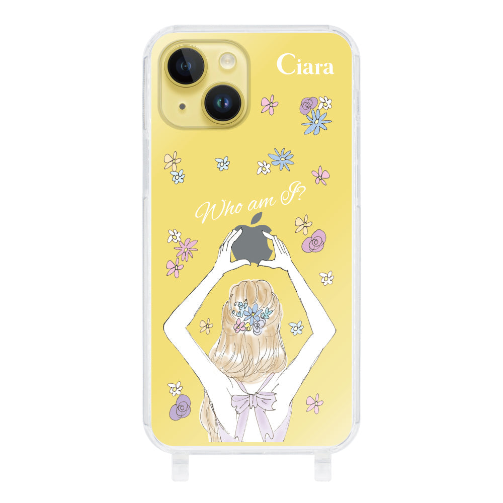 iPhone14Plusケース ストラップクリアケース バックショット パープル