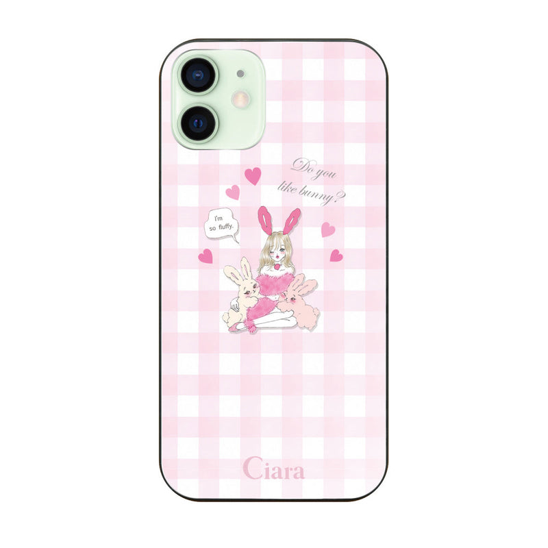 iPhoneケース ガラス 強化ガラスケース バニーアンドガール
