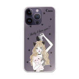 iPhone14ProMax ハイブリッド クリアケース ブラックキャットガール クリア