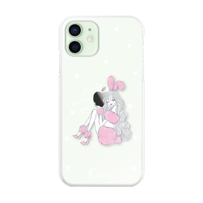 iPhoneケース ハイブリッド クリアケース ピンクバニー