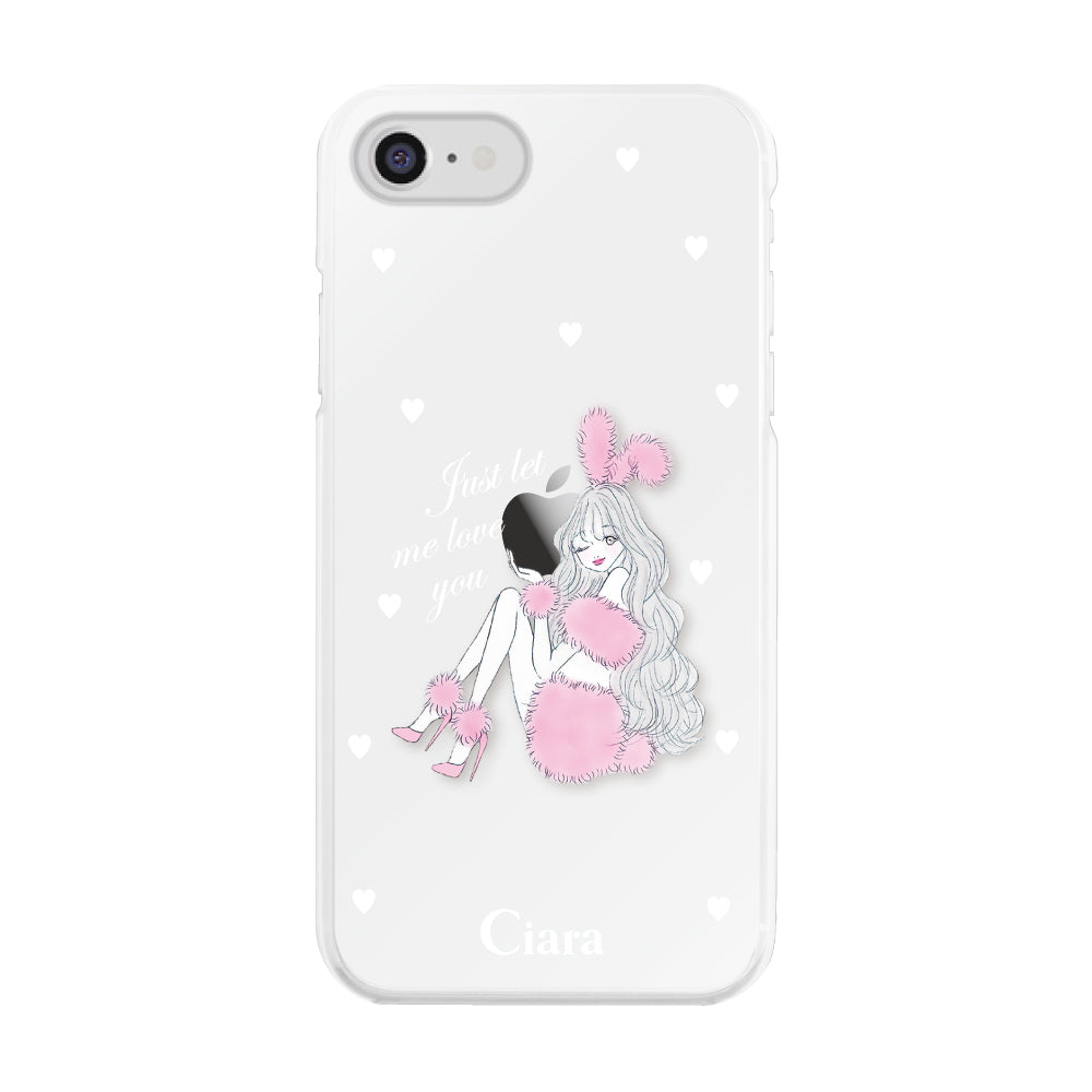 iPhone7/8 ハイブリッド クリアケース ピンクバニー クリア