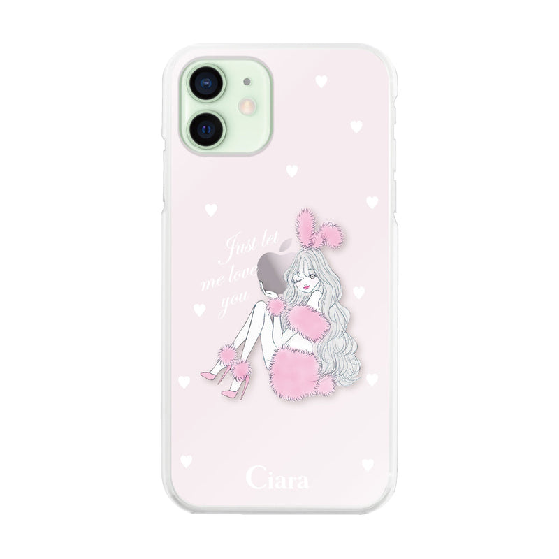iPhoneケース ハイブリッド クリアケース ピンクバニー