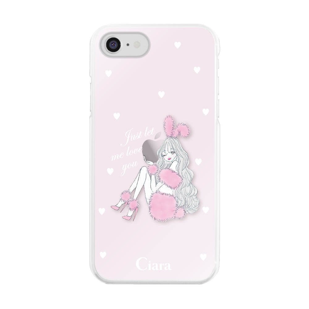 iPhone7/8 ハイブリッド クリアケース ピンクバニー ピンク