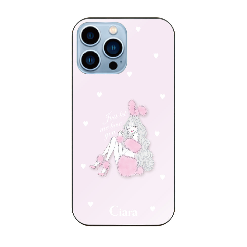 iPhone13ProMax ガラス 強化ガラスケース ピンクバニー ピンク