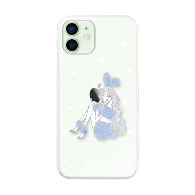 iPhoneケース ハイブリッド クリアケース ブルーバニー