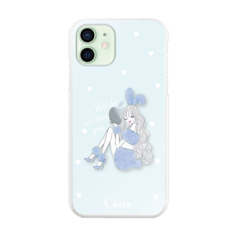 iPhoneケース ハイブリッド クリアケース ブルーバニー