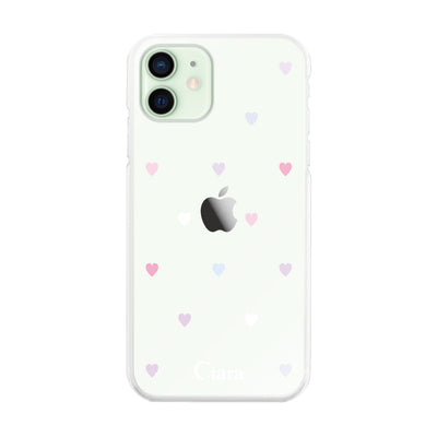 iPhoneケース ハイブリッド クリアケース パステルハート