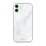 iPhone12mini ガラス 強化ガラスケース マーブル ホワイト